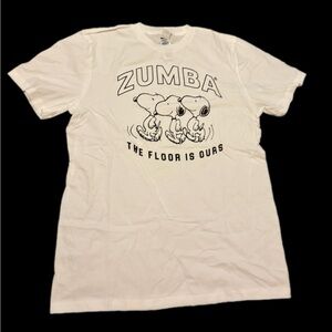 White‎ Zumba Snoopy Graphic T-Shirt- unisex-New